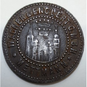Аверс монеты Германия, 10 пфеннигов, 1919, Частный выпуск - Горно-металлургический завод. Железо /серый цвет/