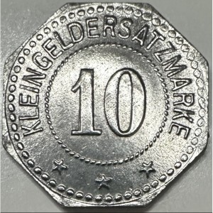 Реверс монеты Германия, 10 пфеннигов, 1917, Форма - 8-угольник. Железо, магнетик