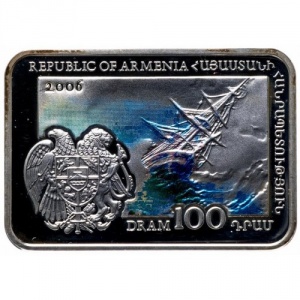 Аверс монеты Армения, 100 драмов, 2006, Художники - Иван Айвазовский