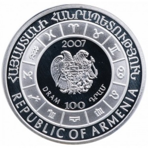 Аверс монеты Армения, 100 драмов, 2007, Козерог