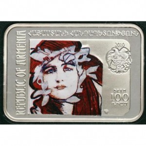 Аверс монеты Армения, 100 драмов, 2010, Художники - Теодор Аксентович