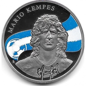 Реверс монеты Армения, 100 драмов, 2010, Марио Кемпес