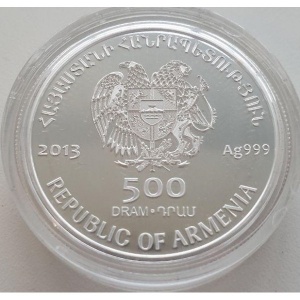 Аверс монеты Армения, 500 драмов, 2013, Армянский алфавит - Ն