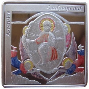 Реверс монеты Армения, 1000 драмов, 2010, Армянская миниатюра - Вознесение