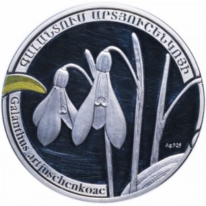 Реверс монеты Армения, 1000 драмов, 2010, Растения - Подснежник Артющенко (Galanthus artjuschenkoae)