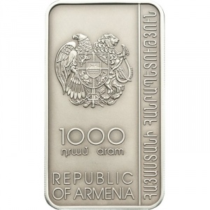 Аверс монеты Армения, 1000 драмов, 2011, Каменные кресты Армении - Гошаванк