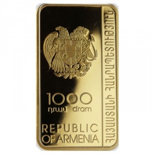 Аверс монеты Армения, 1000 драмов, 2014, Сосуд для Св. Мира