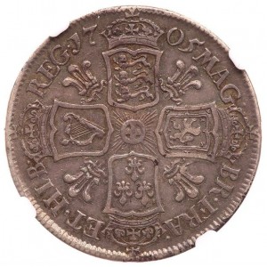 Реверс монеты Англия, ½ кроны, 1703-1707