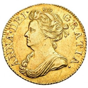 Аверс монеты Англия, ½ гинеи, 1702-1705