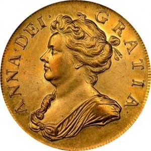 Аверс монеты Англия, 5 гиней, 1703-1706