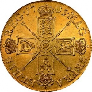 Реверс монеты Англия, 5 гиней, 1703-1706