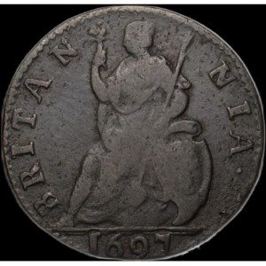 Реверс монеты Англия, 1 фартинг, 1695-1700