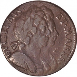 Аверс монеты Англия, ½ пенни, 1694