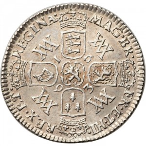 Реверс монеты Англия, 6 пенсов, 1693-1694