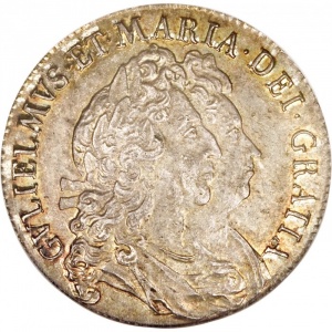Аверс монеты Англия, ½ кроны, 1691-1693