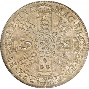 Реверс монеты Англия, ½ кроны, 1691-1693