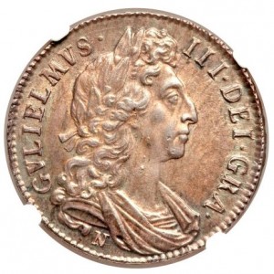 Аверс монеты Англия, ½ кроны, 1696-1697