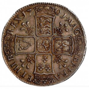 Реверс монеты Англия, ½ кроны, 1698-1701