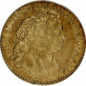 Аверс монеты Англия, ½ гинеи, 1689