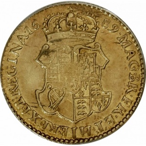 Реверс монеты Англия, ½ гинеи, 1689