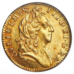 Аверс монеты Англия, ½ гинеи, 1695-1701