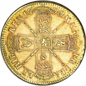 Реверс монеты Англия, 5 гиней, 1699-1700
