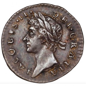 Аверс монеты Англия, 1 пенни, 1685-1688