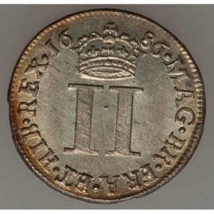 Реверс монеты Англия, 2 пенса, 1686-1688