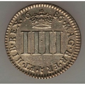 Реверс монеты Англия, 4 пенса, 1686-1688