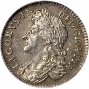 Аверс монеты Англия, 6 пенсов, 1686-1688