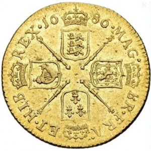 Реверс монеты Англия, 1 гинея, 1686-1688