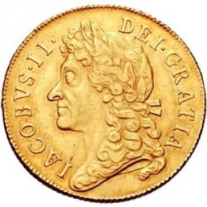 Аверс монеты Англия, 2 гинеи, 1687-1688