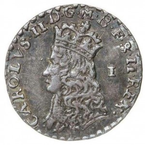 Аверс монеты Англия, 1 пенни, 1660
