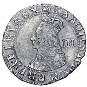 Аверс монеты Англия, 3 пенса, 1660