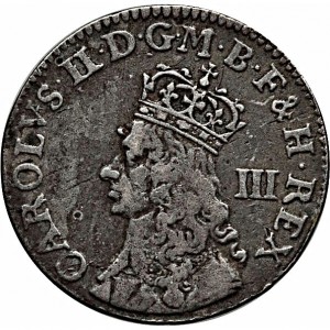 Аверс монеты Англия, 3 пенса, 1660