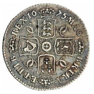 Реверс монеты Англия, 1 шиллинг, 1674-1675