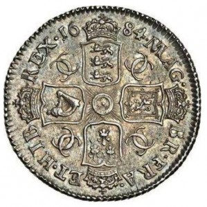 Реверс монеты Англия, 1 шиллинг, 1683-1684