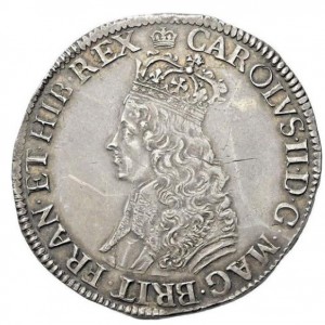 Аверс монеты Англия, ½ кроны, 1660