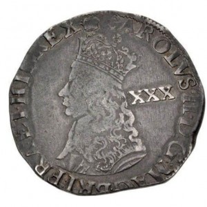 Аверс монеты Англия, ½ кроны, 1660