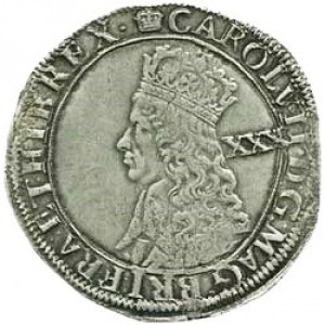 Аверс монеты Англия, ½ кроны, 1660