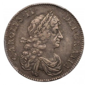 Аверс монеты Англия, ½ кроны, 1666-1672