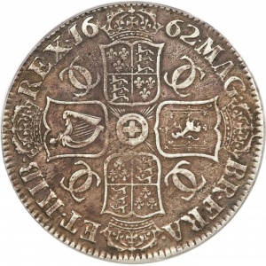 Реверс монеты Англия, 1 крона, 1662-1663