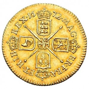 Реверс монеты Англия, ½ гинеи, 1672-1684