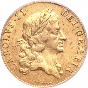 Аверс монеты Англия, 1 гинея, 1664-1673