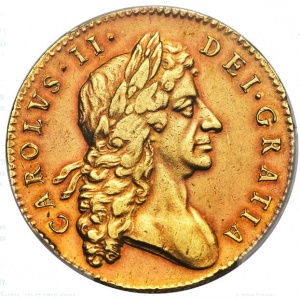 Аверс монеты Англия, 5 гиней, 1678-1684