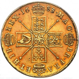 Реверс монеты Англия, 5 гиней, 1678-1684