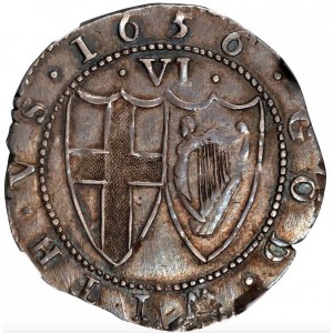 Реверс монеты Англия, 6 пенсов, 1649-1660