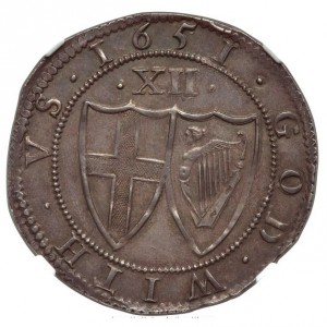 Реверс монеты Англия, 1 шиллинг, 1649-1660