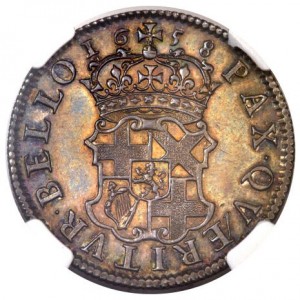 Реверс монеты Англия, 1 шиллинг, 1658