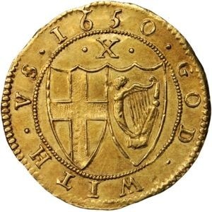 Реверс монеты Англия, 2 кроны, 1649-1660